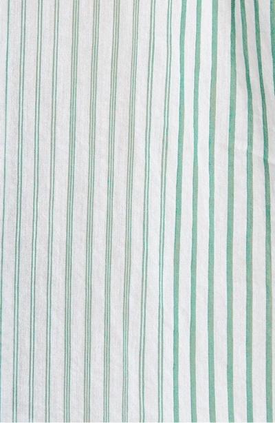 Shop Vince Pencil Stripe Cotton & Silk Tunic In Malachite