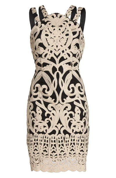 Shop Foxiedox Embroidered Minidress In Off White/ Black