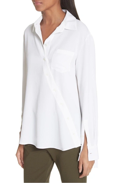 Shop Altuzarra Asymmetrical Button Up Shirt In Optic White