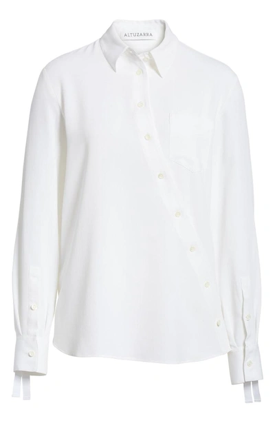 Shop Altuzarra Asymmetrical Button Up Shirt In Optic White