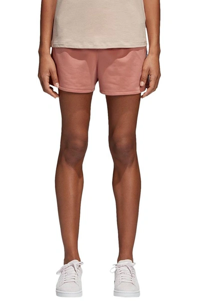 Shop Adidas Originals 3-stripes Shorts In Ash Pink