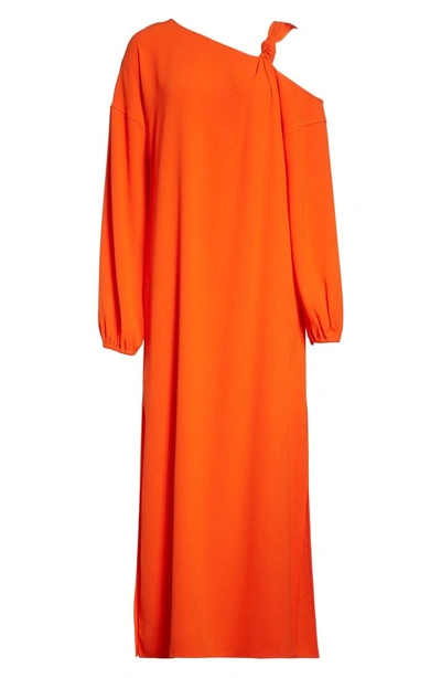 Shop Elizabeth And James Shontae One-shoulder Maxi Dress In Tangerine