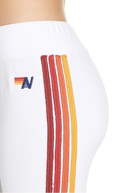 Shop Aviator Nation Stripe Sweatpants In White/red Stripes
