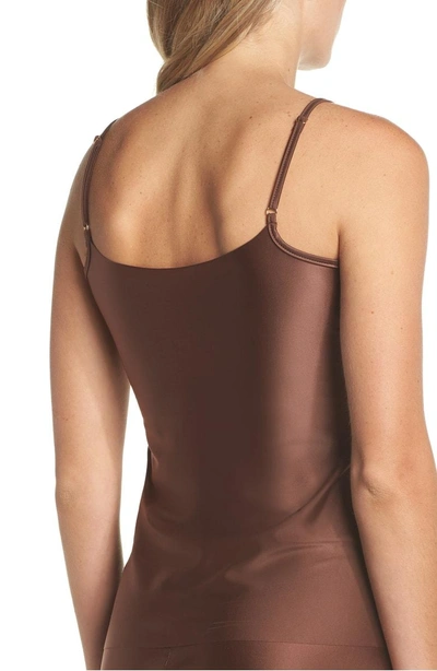 Shop Commando Luxe Satin Camisole In Espresso