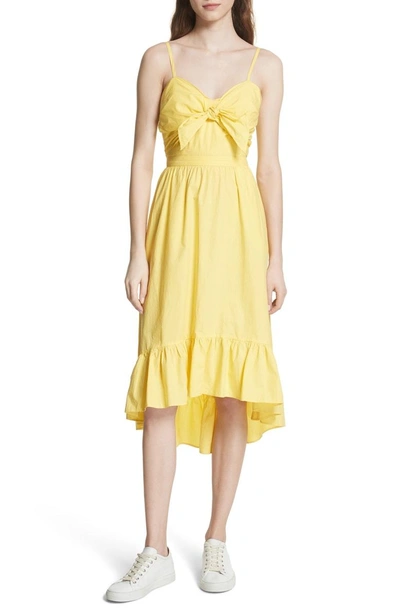 Shop Joie Clorinda Tie Front Cutout Cotton Dress In Pineapple