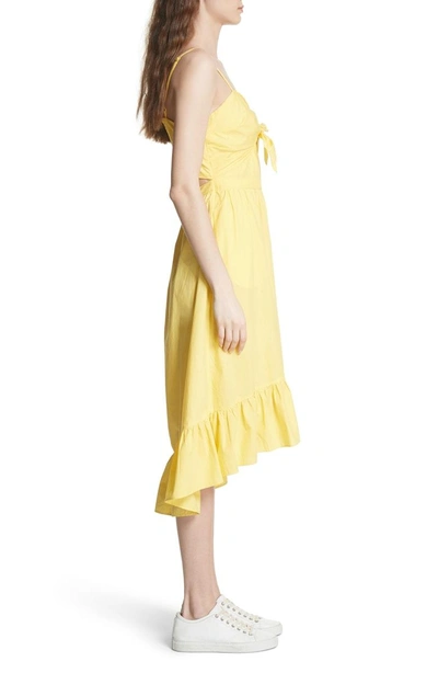 Shop Joie Clorinda Tie Front Cutout Cotton Dress In Pineapple