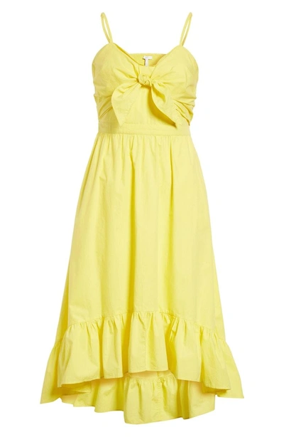 Shop Joie Clorinda Tie Front Cutout Cotton Dress In Pineapple