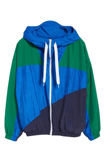 Shop Kendall + Kylie Colorblock Windbreaker Jacket In Green/ Blue