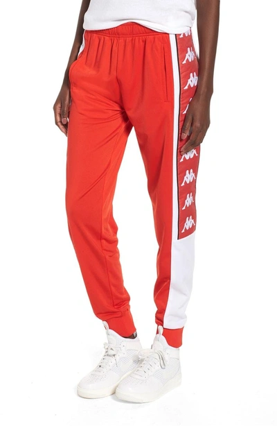 Shop Kappa 222 Banda 10 Arsis Pants In Red Flame -white