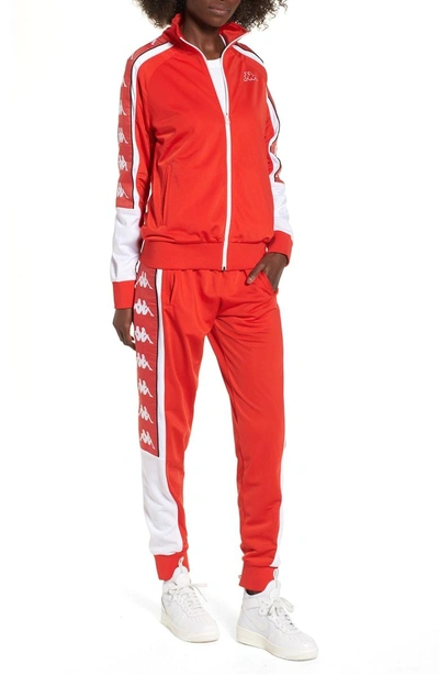 Shop Kappa 222 Banda 10 Arsis Pants In Red Flame -white