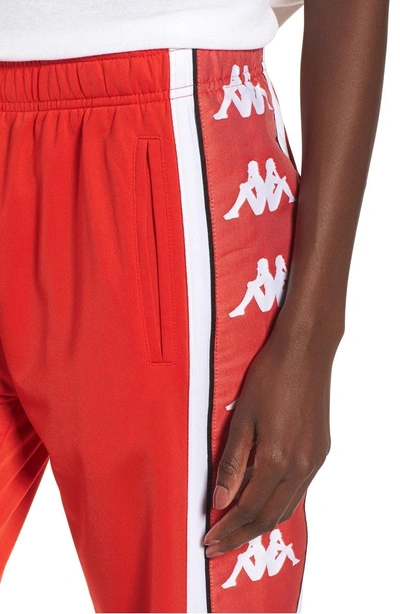 Shop Kappa 222 Banda 10 Arsis Pants In Red Flame -white