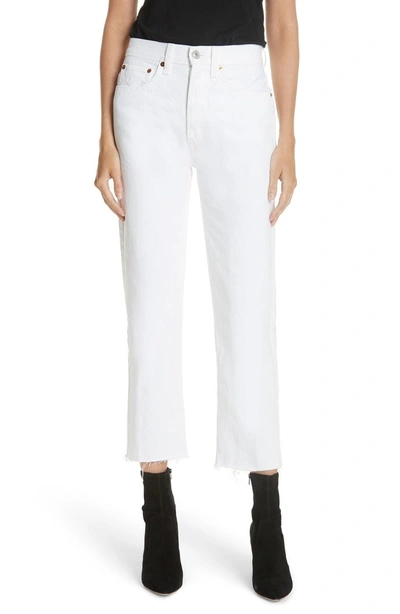 Shop Re/done Originals High Waist Stove Pipe Jeans In White