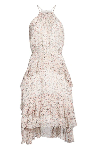 Shop Joie Lamberta Tiered Print Silk Dress In Porcelain