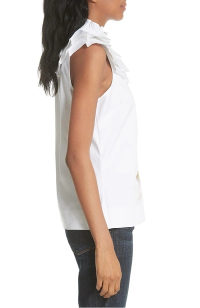 Shop Ted Baker Harmony Ruffle Neck Top In White