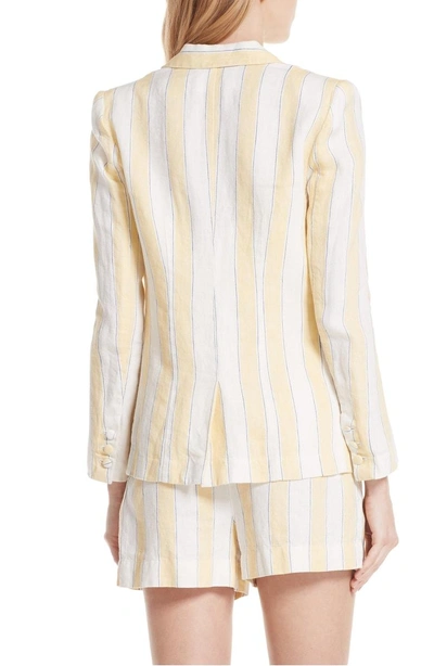 Shop Frame Stripe Linen Blazer In Golden Haze Multi