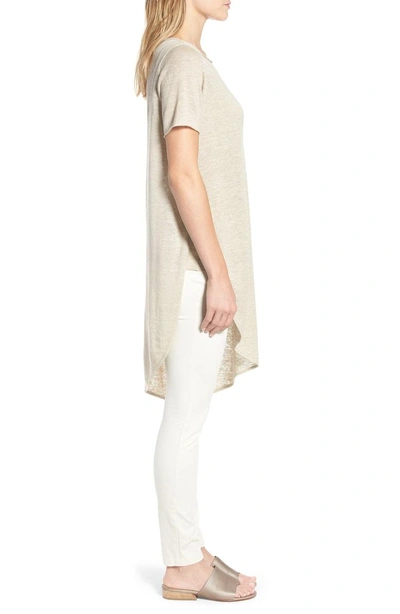 Shop Eileen Fisher Asymmetrical Organic Linen Tunic In Undyed Natural