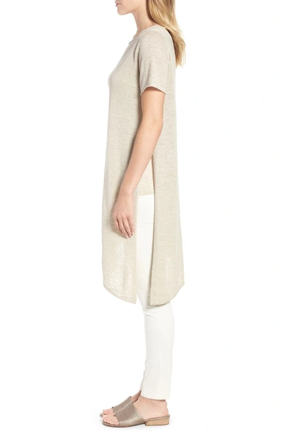 Shop Eileen Fisher Asymmetrical Organic Linen Tunic In Undyed Natural
