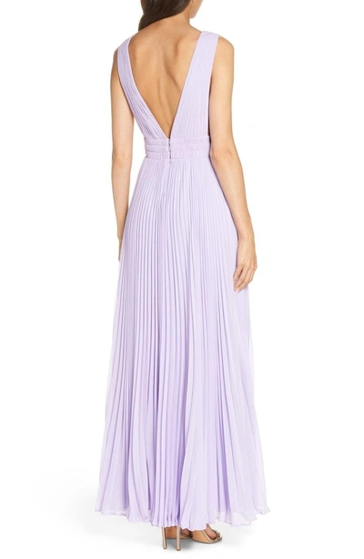 Shop Fame And Partners Fame & Partners The Peyton Pleated Gown In Lilac