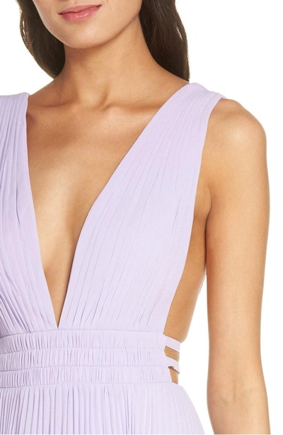 Shop Fame And Partners Fame & Partners The Peyton Pleated Gown In Lilac