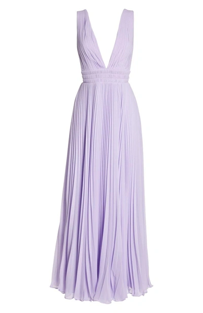 Shop Fame And Partners Fame & Partners The Peyton Pleated Gown In Lilac