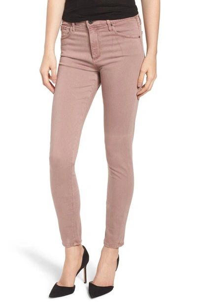 Shop Ag Farrah High Waist Ankle Skinny Jeans In Sulfur Pale Wisteria