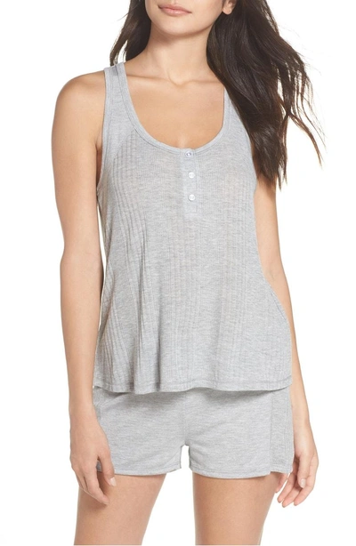 Shop Splendid Racerback Sleep Tank In Light Heather Grey