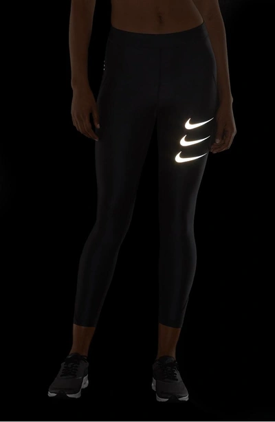 Shop Nike Running Tights In Black/ Reflect Black