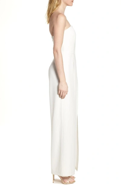 Shop Adelyn Rae Strapless Wide Leg Jumpsuit In White