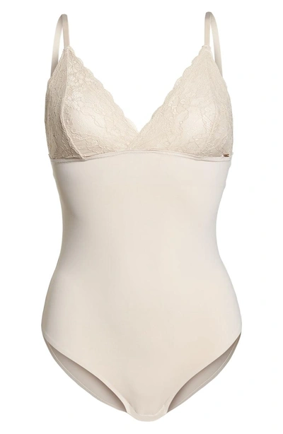 Vince Camuto Priscilla Bodysuit In Mushroom
