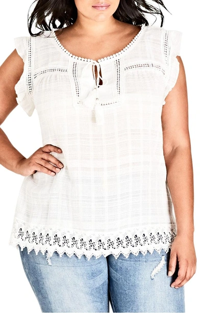 Shop City Chic Sweet Fling Top In Ivory