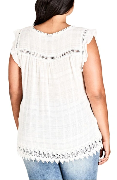 Shop City Chic Sweet Fling Top In Ivory