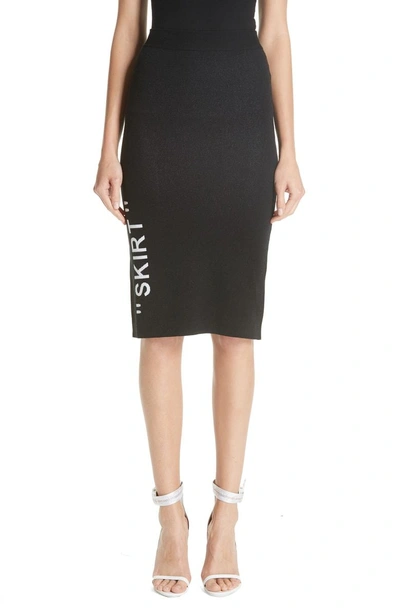 Shop Off-white Longuette Knit Skirt In Black White
