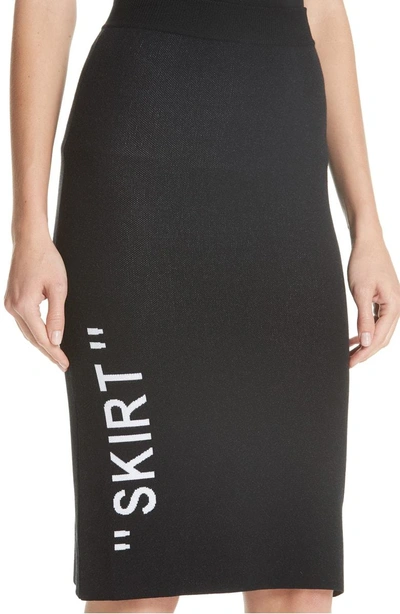 Shop Off-white Longuette Knit Skirt In Black White