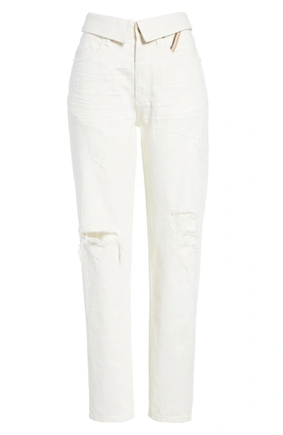 Shop Jean Atelier Flip Straight Leg Jeans In White Sand