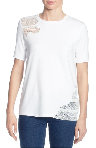 Shop Catherine Catherine Malandrino Marie Lace Inset Top In Bright White
