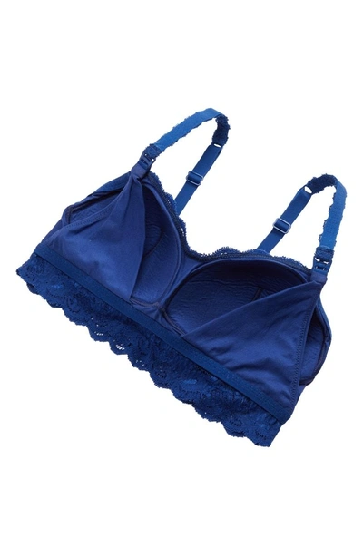 Shop Cosabella 'never Say Never Mommie' Soft Cup Nursing Bralette In Marine Blue