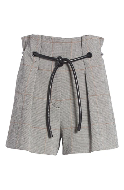 Shop 3.1 Phillip Lim / フィリップ リム Plaid Belted Wool Blend Shorts In Black/ White