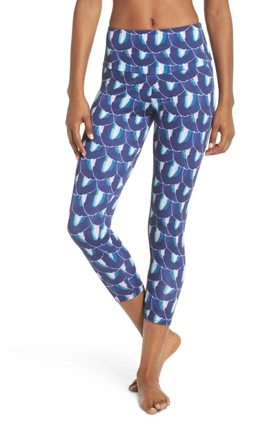 Shop Onzie High Rise Capris In Blue Geode