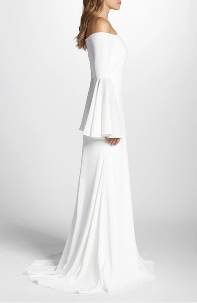 Shop Joanna August Bowie Off The Shoulder Bell Sleeve Gown In White