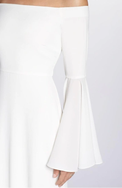 Shop Joanna August Bowie Off The Shoulder Bell Sleeve Gown In White