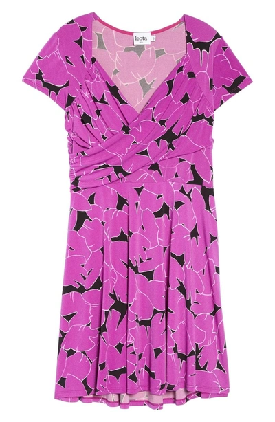 Shop Leota Faux Wrap Jersey Dress In Petunia