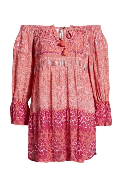 Shop Raga Mariposa Off The Shoulder Minidress In Pink