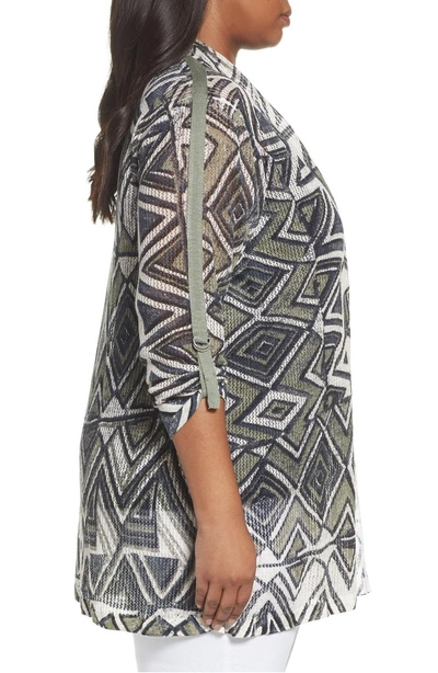 Shop Nic + Zoe Mountain Dreams Lightweight Linen Blend Cardigan In Multi