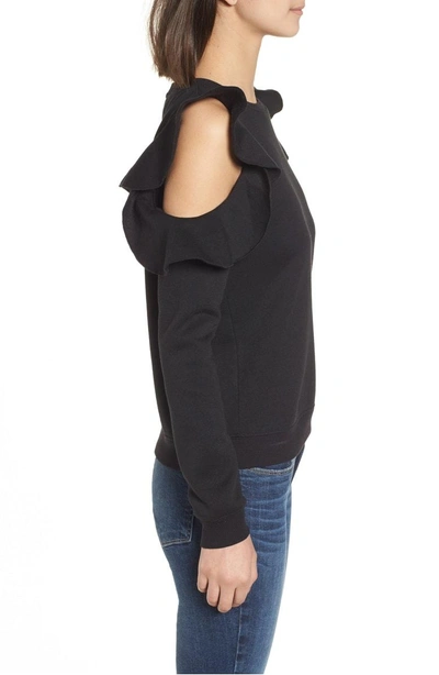Shop Rebecca Minkoff Gracie Cold Shoulder Sweatshirt In Black