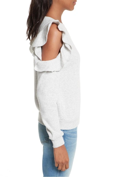Shop Rebecca Minkoff Gracie Cold Shoulder Sweatshirt In Light Heather Grey