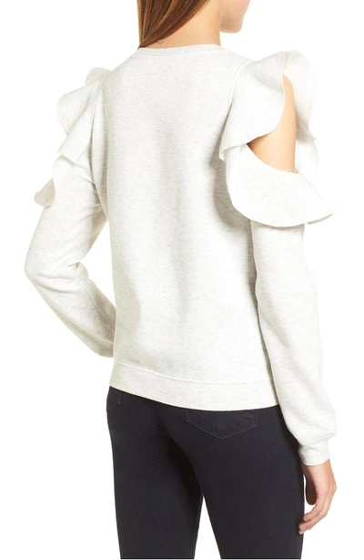 Shop Rebecca Minkoff Gracie Cold Shoulder Sweatshirt In Light Heather