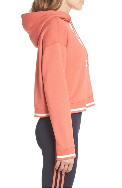 Shop Adidas Originals Active Icons Cropped Hoodie In Trace Scarlet