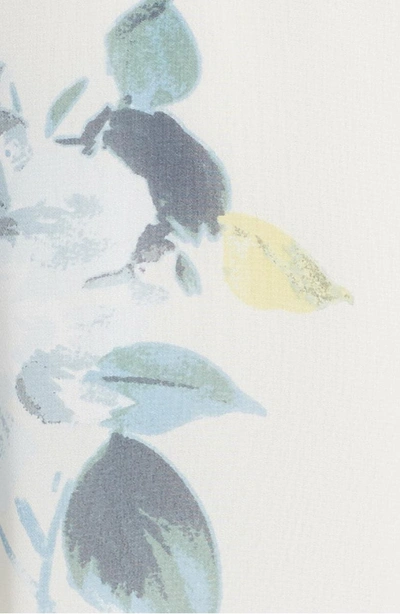 Shop Jenny Yoo Alanna Ohana Print Open Back Print Chiffon Gown In Soft Sage Blue