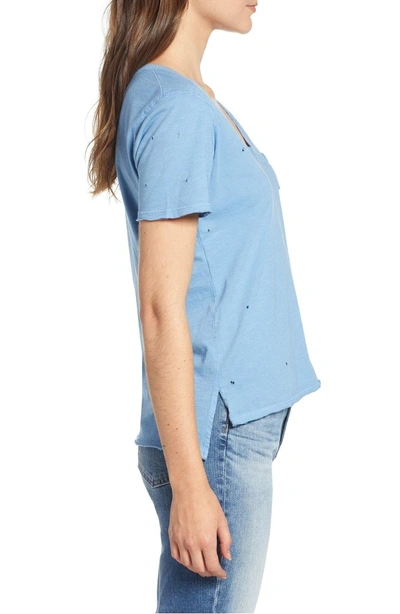Shop Prince Peter Distressed V-neck Tee In Blue