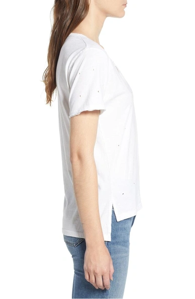 Shop Prince Peter Distressed V-neck Tee In White